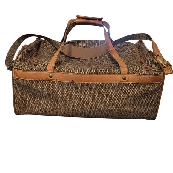 Vintage Hartmann Leather & Tweed Duffel Travel Bag 20” Carry-On Luggage - Picture 2 of 13